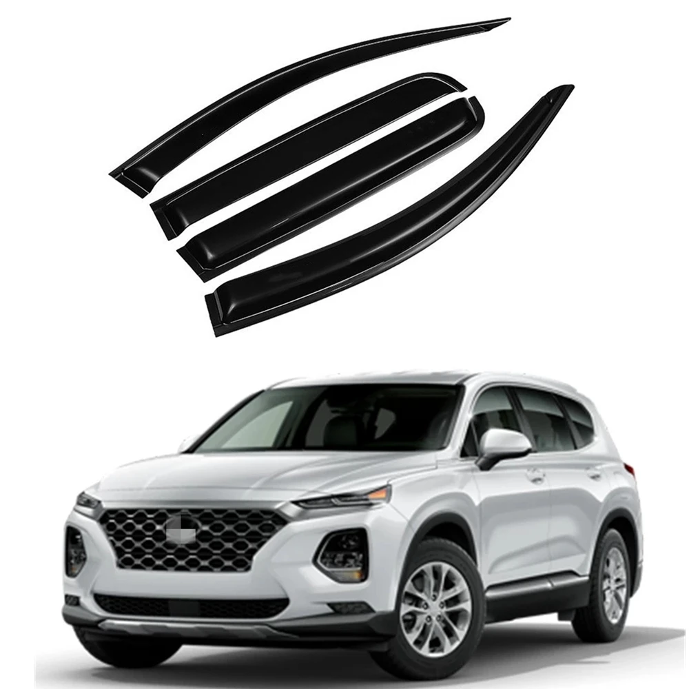 

For Hyundai Santa Fe SantaFe 2019-2021 Window Visor Rain Guard Weather Shield Wind Deflector Slim Trim Awning Shelter Raincoats