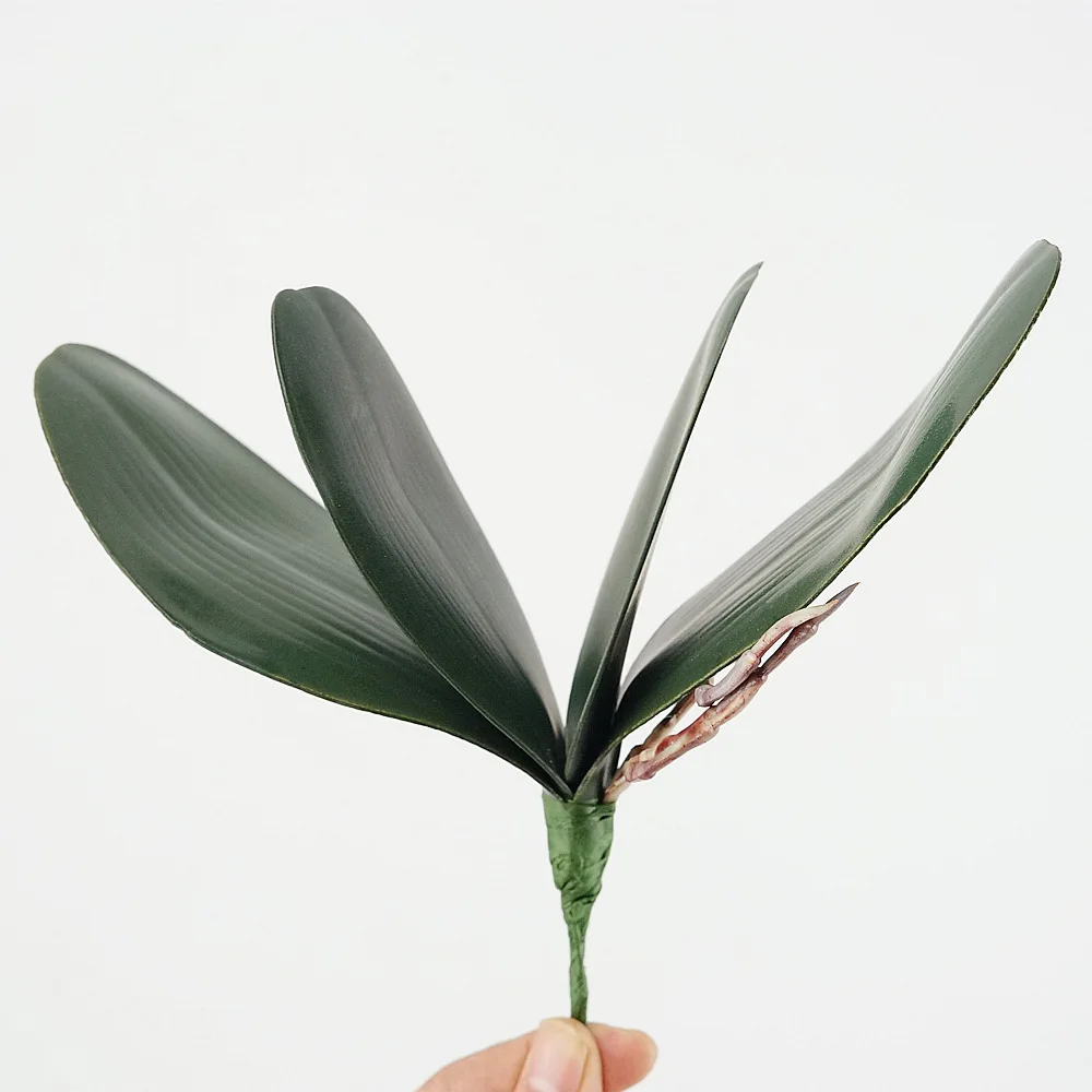 3 قطعة إيفا محاكاة فالاينوبسيس يترك زهرة الأوركيد ورقة تشكيلة زهور المواد يشعر ديكورات زفاف للمنزل أوراق السحلية G