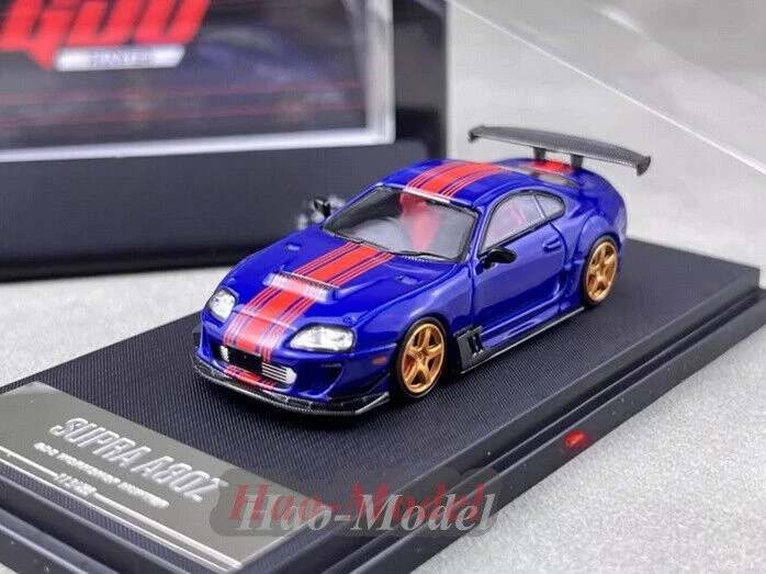 

Модель автомобиля GDO 1/64 для Toyota Supra A80, литой металлический сплав, имитация игрушек для мальчиков, подарок на день рождения, хобби, демонстрация коллекции, синий