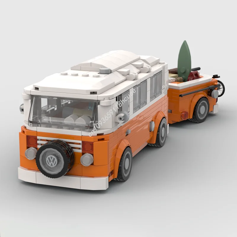 set-di-costruzioni-moc-da-572-pezzi-camper-van-volkswagen-t2-del-1973-con-rimorchio-modello-modulare-blocchi-impilabili-creativi