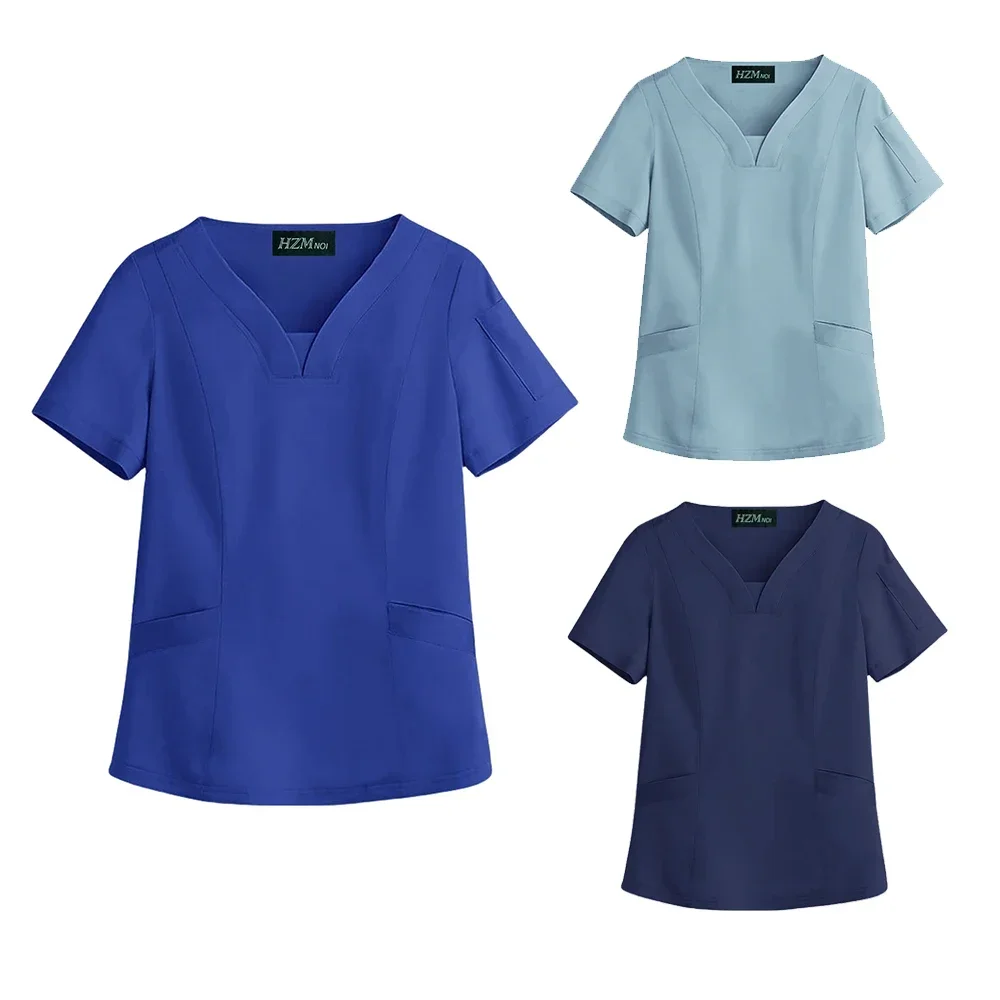 Elastic Quick-drying Medical Overalls Oral Dentist Operating Room Isolation Clothes Summer Thin Top Hand Washing Clothes