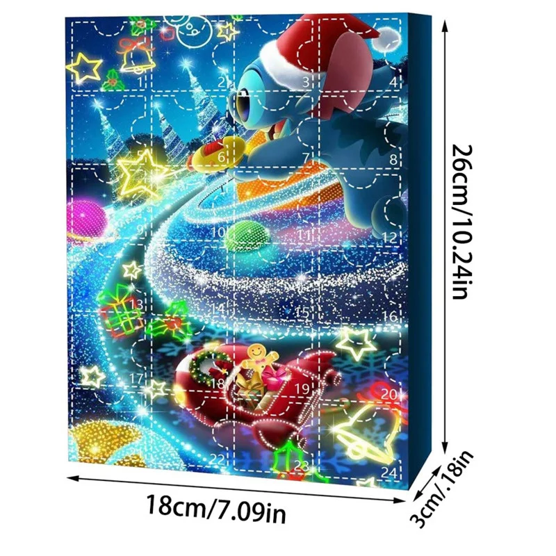 2024 New Disney Lilo Stitch Christmas Advent Calendar Box Christmas Super Rise In Box Stitch Advent Countdown Juguetes Noel Gift