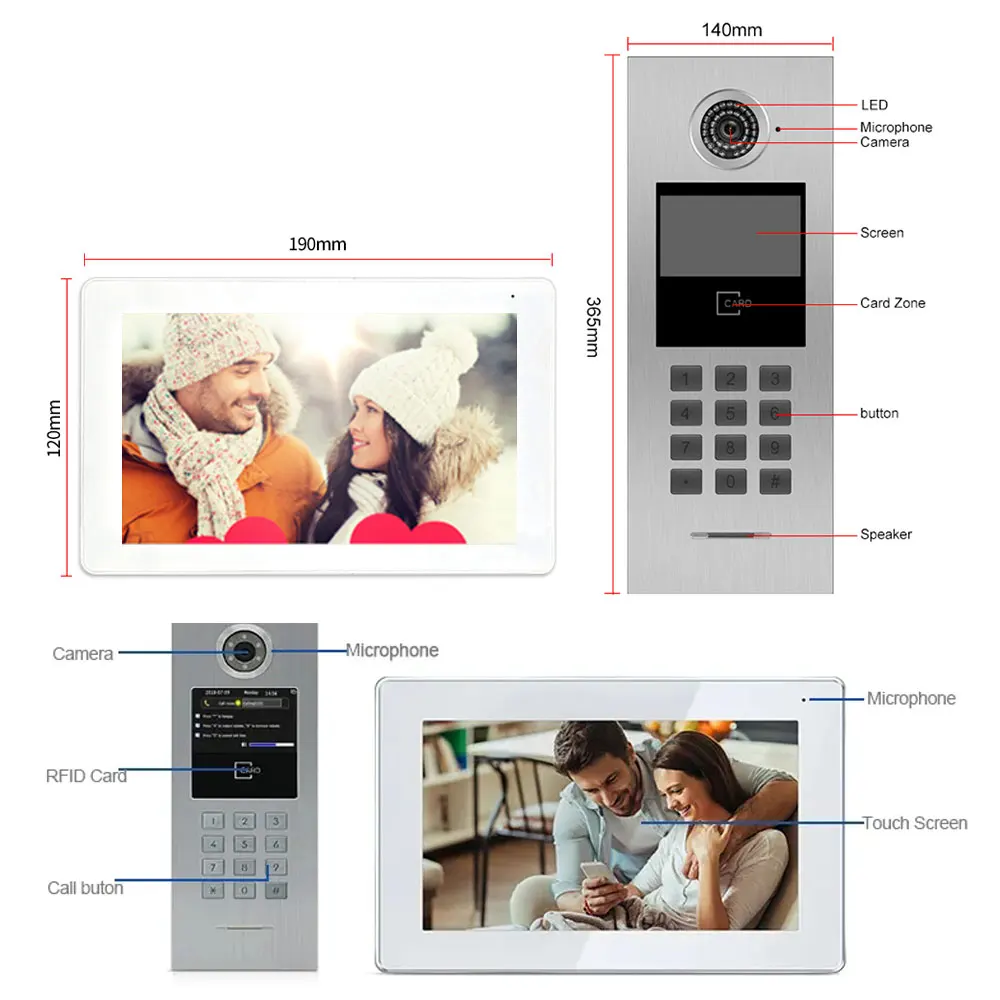 Imagem -03 - Sistema de Telefone Porteiro de Vídeo Porteiro de Vídeo ip Lcd de Casas Multifamiliares com Poe Switch Senha Suporte para Cartão Rfid Aplicativo Tuya