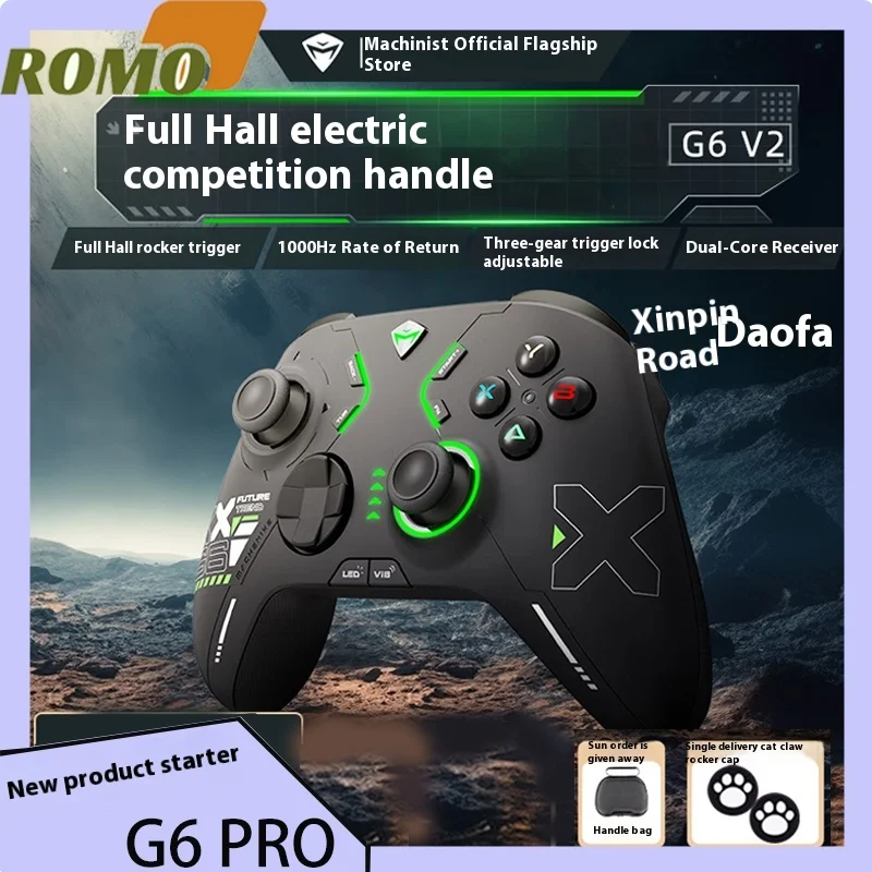 New Machenike G6 Pro Wireless Bluetooth 2.4g Black Wukong Game Controller Hall Joystick Six Axis Controller Pc Customized Gift