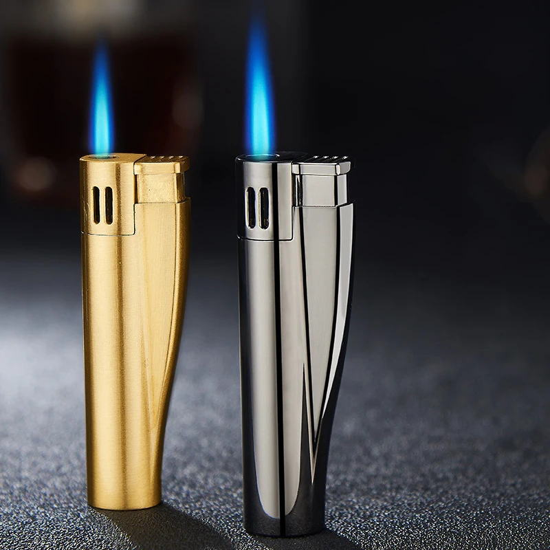 New Retro Portable Windproof Lighter Butane Gas Turbo Jet Torch Metal Lighter Cigarette Gadget Men\'s Gift Outdoor Camping Burner