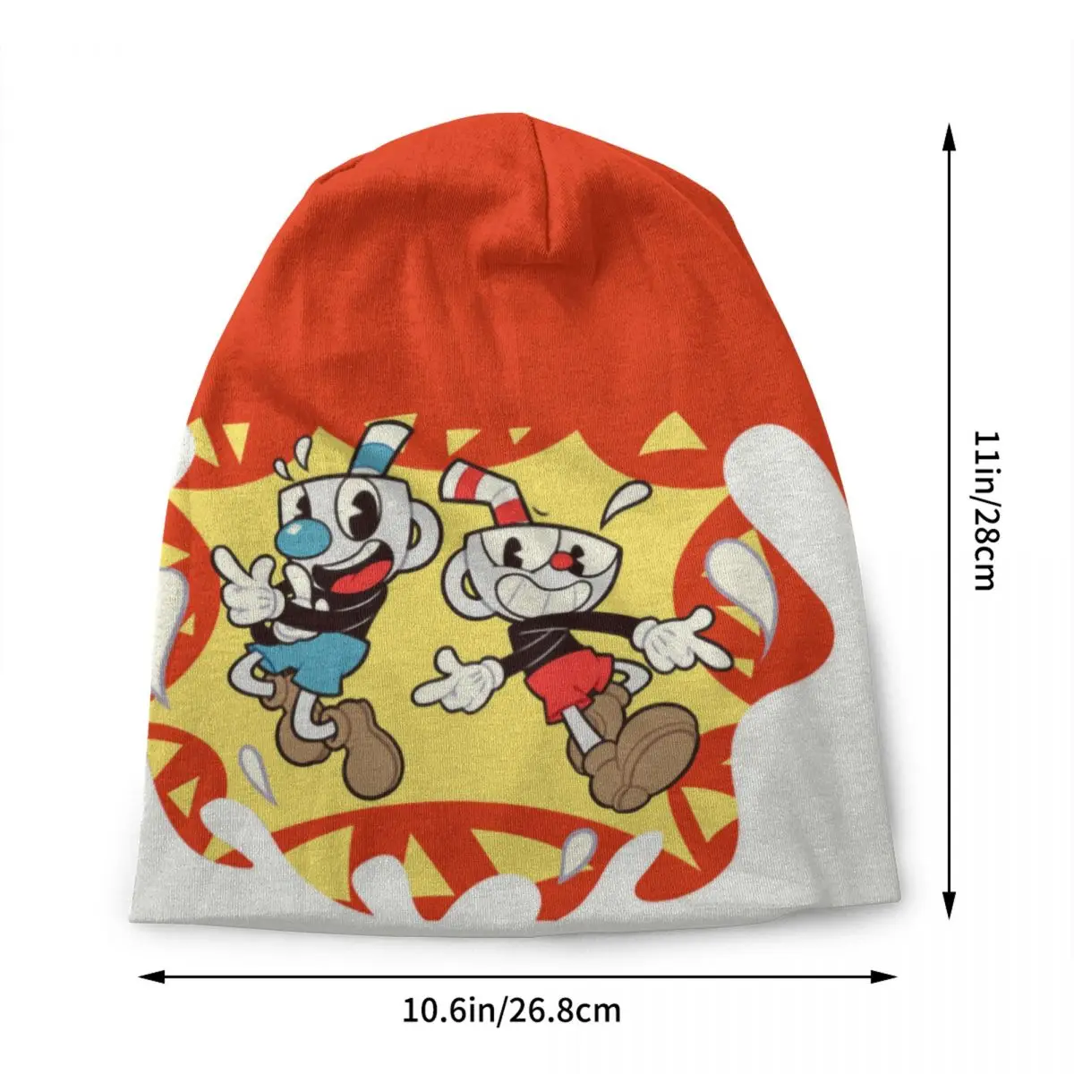 Custom Cuphead Mugman Show Beanie Cap Unisex  Bonnet Femme Knitting Hats Cool Outdoor Ski Play Gaming Skullies Beanies Hats