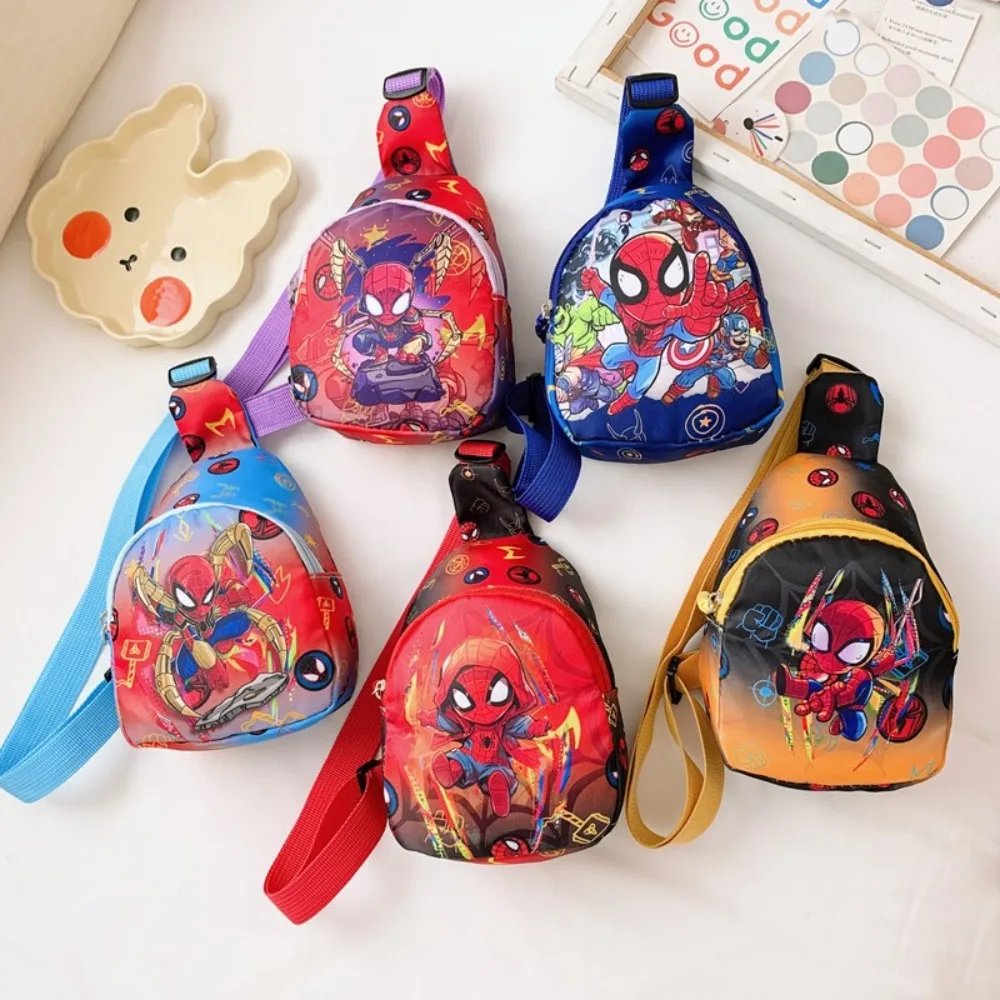 

Детская сумка через плечо с изображением Человека-паука Marvel, модная нагрудная сумка с милым мультяшным рисунком, легкий рюкзак на слинге, кошелек для монет для детского сада для мальчиков