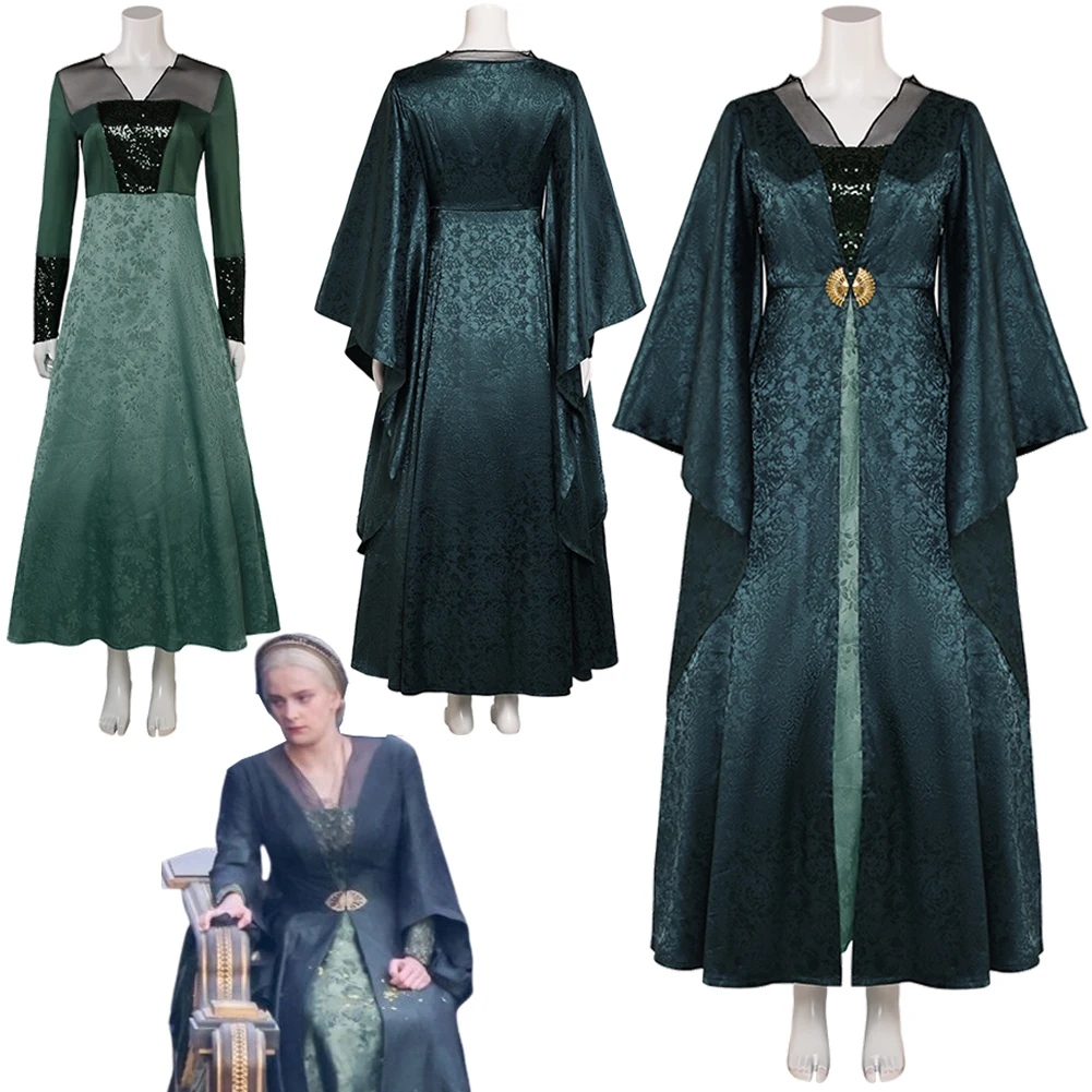 

Medieval Princess Helaena Cosplay Fantasy Coat Dress TV Dragon 2 Cosplay House Costume Disguise Adult Women Fantasia Outfits