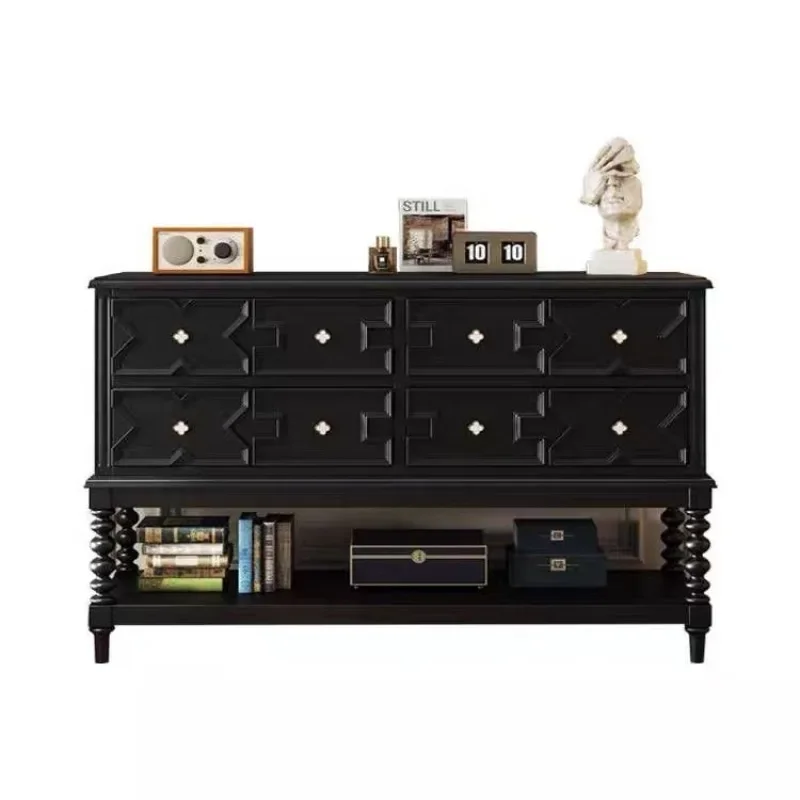 

Solid wood chest, American bed end chest of drawers, bedroom storage eight buckets, French retro living room storage locker