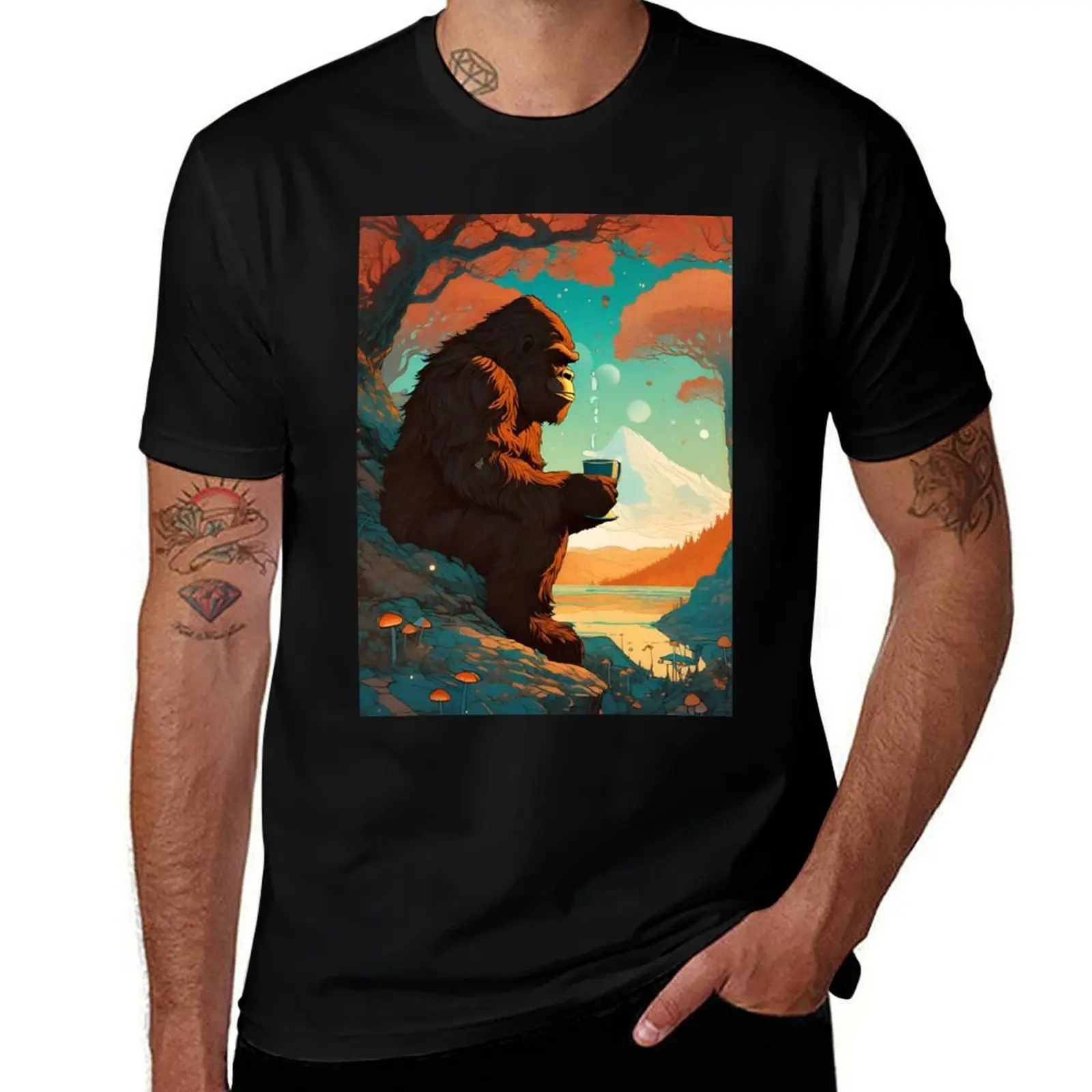 

Mind, t cotton Peace Chillin' man t 100% T-Shirt shirts high cotton funny cotton quality of tshirt Bigfoot shirt