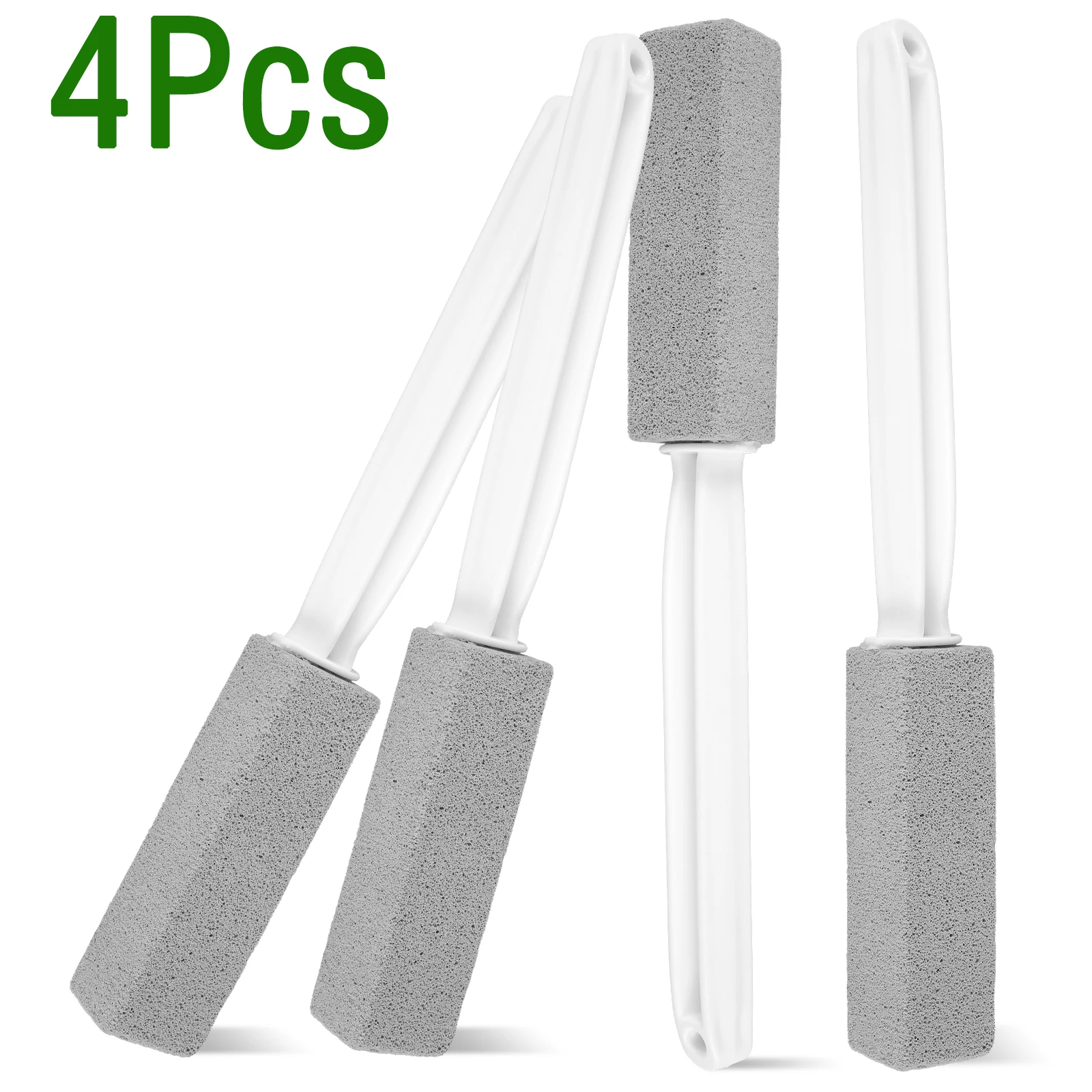 4Pcs Pumice Stone Toilet Cleaning Brush with Extra Long Handle Sink Bathtub Limescale Stain Remove for Bathroom WC Cleaning Tool