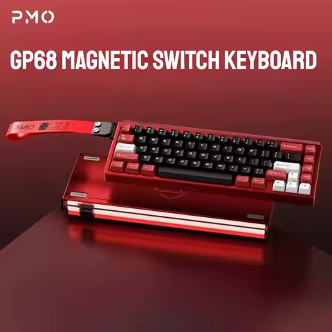 PMO GP68 Magnetic Switch Keyboard Wired Hot-Swap GASKET RGB 8000Hz 0.08MS RT 0.005mm Custom Aluminum Gaming Mechanical Keyboard