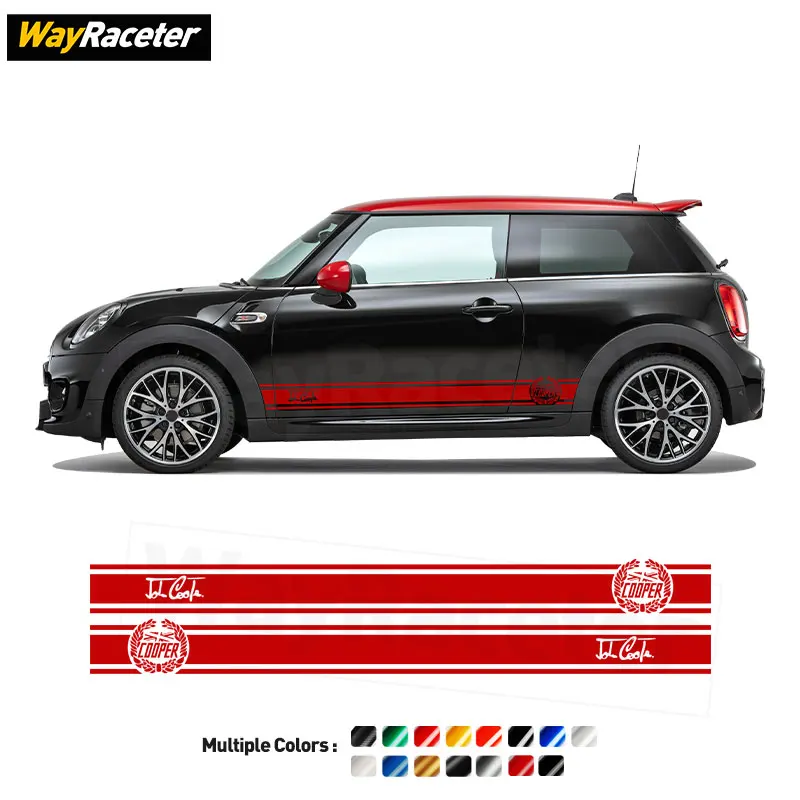 

2 Pcs Signature Door Side Stripes Sticker For MINI Cooper J01 F66 F65 F67 U25 J05 R50 R53 R55 R56 R57 R60 F54 F55 F56 F57 F60