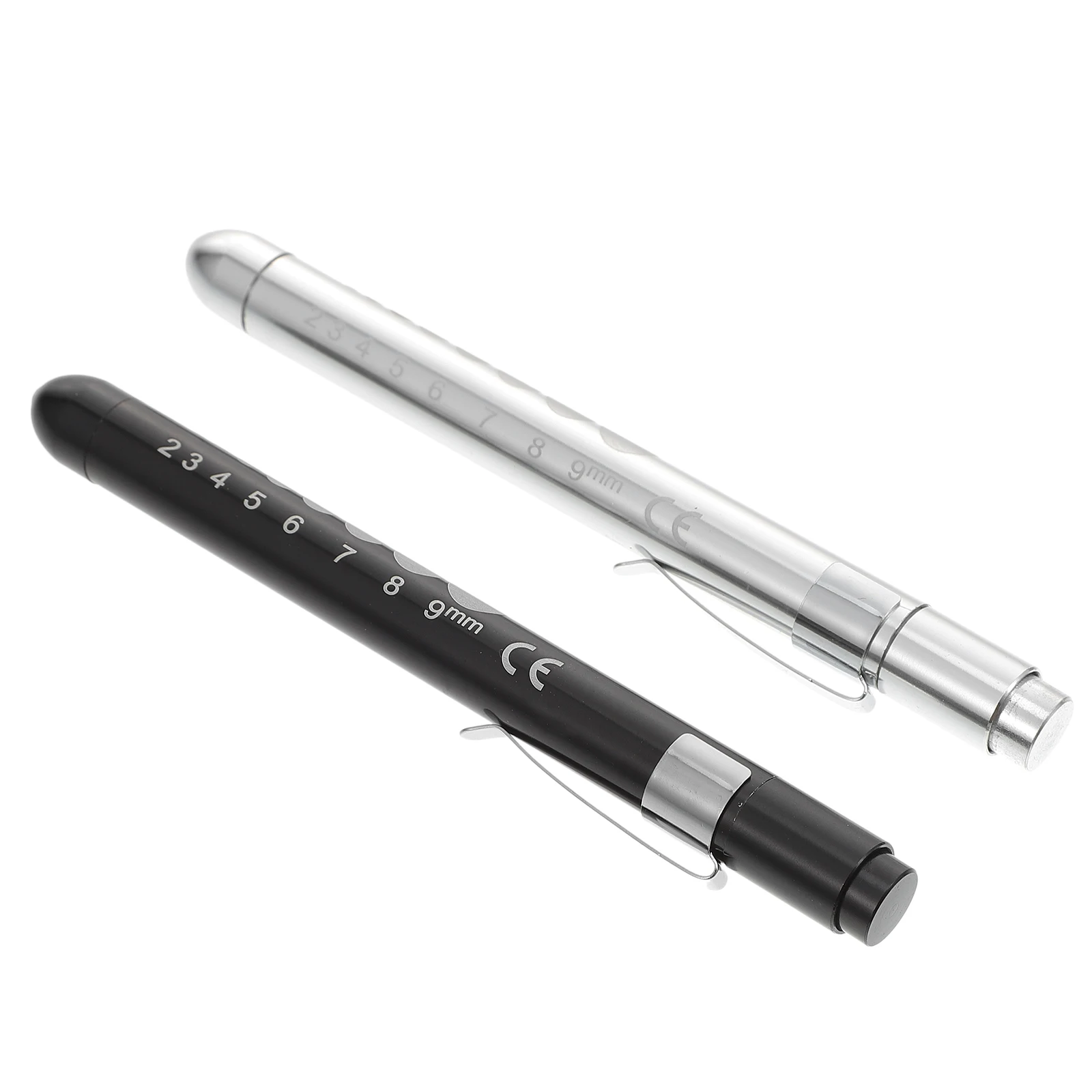 2pcs Led Medical Small Size Durable Aluminum Alloy Body Ruler Scale Push Button On/Off Doctor Nurse Hospital Use