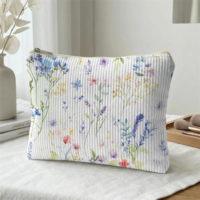 Corduroy Makeup Bag Perfect for Storing Cosmetics, Jewelry, Or Small Items; a Great Gift for The Holiday Or a Daily Essential
