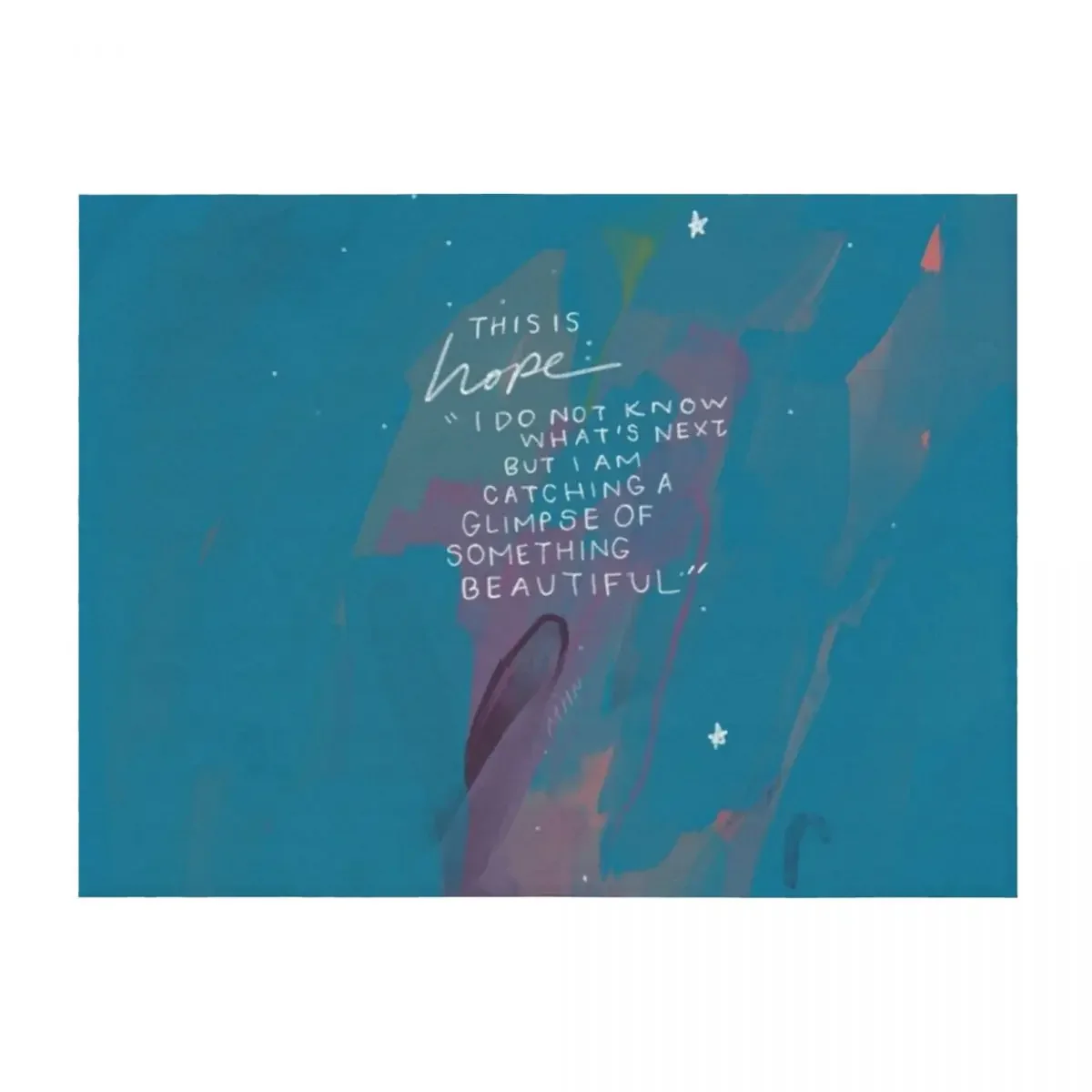 

Morgan Harper Nichols Hope Quote - Inspirational Motivational Quote and Abstract Blue and Purple Art Throw Blanket