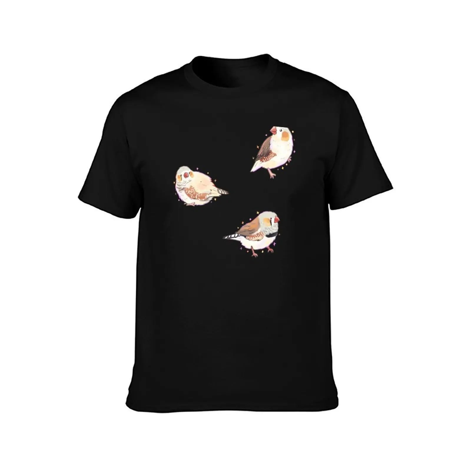 zebra finch pack T-Shirt Summer Casual Cotton Tee Oversized Streetwear Tops Vintage Graphic Print Loose Fit Short Sleeve