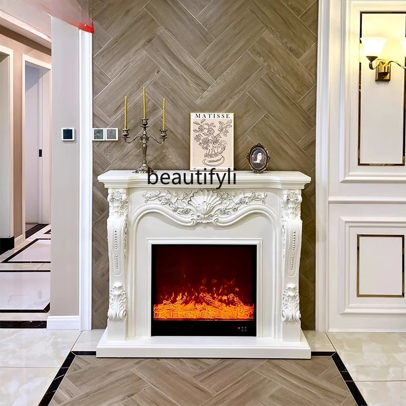 

French fireplace decorative cabinet, European mantel, simulated fire electronic fireplace core