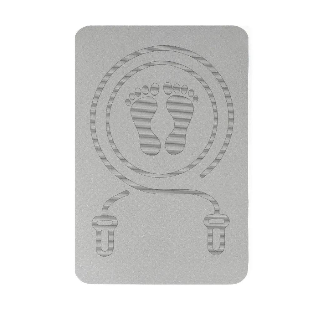 سجادة اللياقة البدنية المضادة للضوضاء، بساط حبل القفز غير قابل للانزلاق من مادة TPE لليوجا واللياقة البدنية مع خط موضع، بساط تخطي مقاوم للماء للمنزل