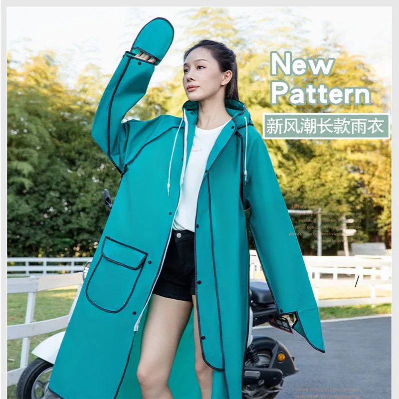 

EVA Raincoat Long Full-Body Anti-Rainstorm Unisex Transparent Outdoor Thickened Extended Electric Bike Raincoat