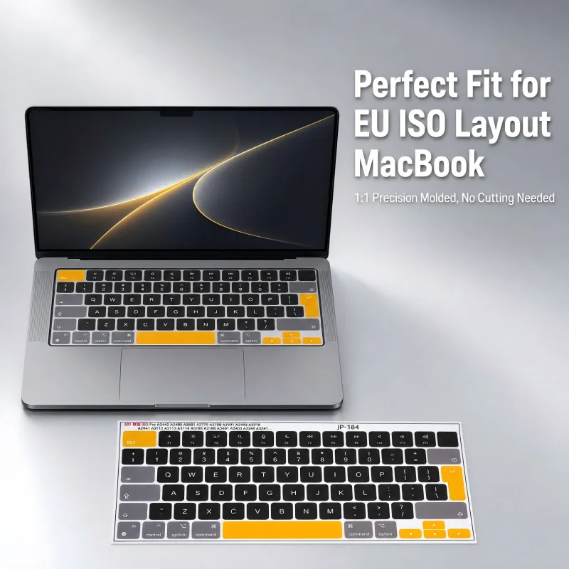 Eu‑Iso European Layout MacBook Cartoon Keyboard Stickers Ultra-Thin Wear-Resistant Personalized Key Stickers Suitable for MacBook Air Pro M1‑M4 Notebook DIY Decorative Key Stickers