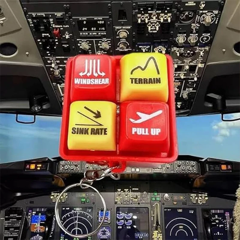 Airplane Emergency Alert Keychains EGPWS Boeing 737 Warning Sound Simulator Aviation Flight Route Crew Alert Booster Keychain