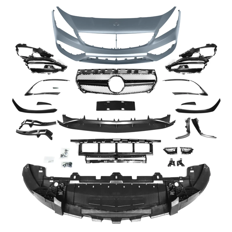 

STLFPP Front Bumper Body Kit for Mercedes CLA Class W117 Pre LCI 2014-2016 Upgrade W117 LCI 2017+ Front Bumper With Front Gril