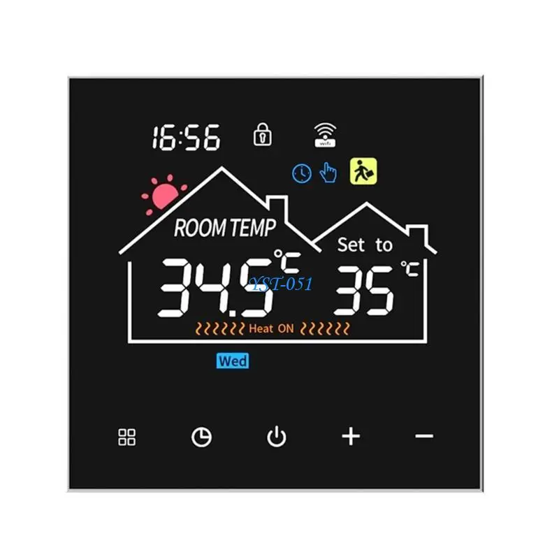 

E15A 16A Programmable Thermostat Water/Gas Boiler Floor Heating Temperature Controll