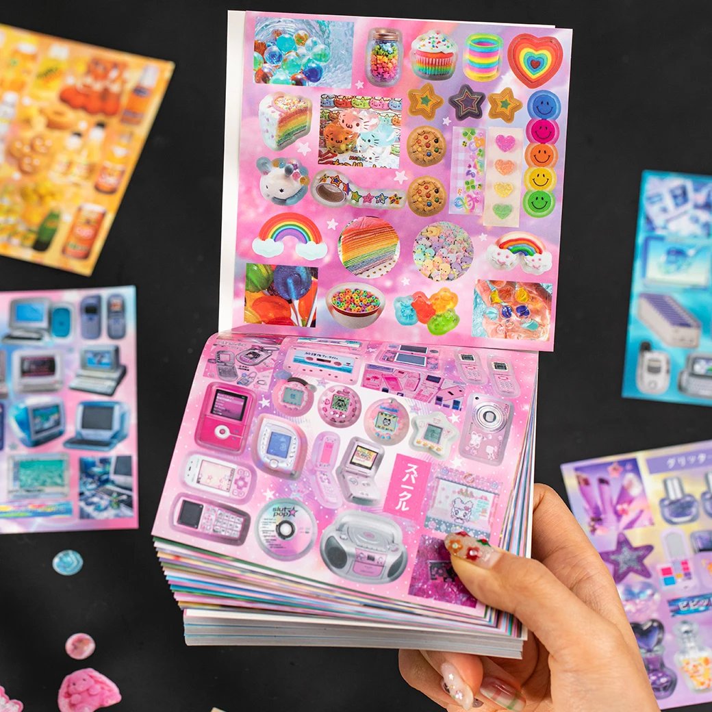 

20/30sheets Kawaii Ins Cyber Illusion&Vintage Starlight Die Cut Sticker DIY Scrapbooking Decor Journal Stationery Sticker