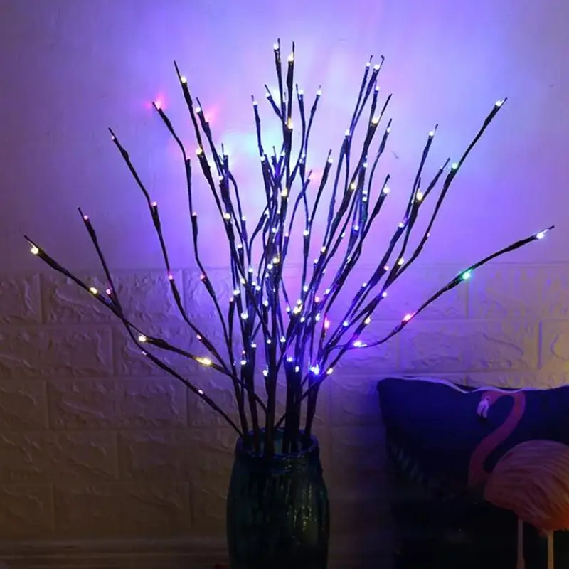 

LED Branch Lights Battery Powered Decorative Lights 20LEDs Lighted Branch for Vase, Warm White, White, Color, Blue, Purple, Pink