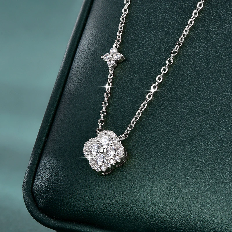 Rrjzz GRA-zertifizierte D-Color VVS1 Moissanit-Anhänger-Halskette, Labor-Halskette mit Imitationsdiamant für Frauen, Charm-Halskette, Schmuck, Geschenk – Detail 12