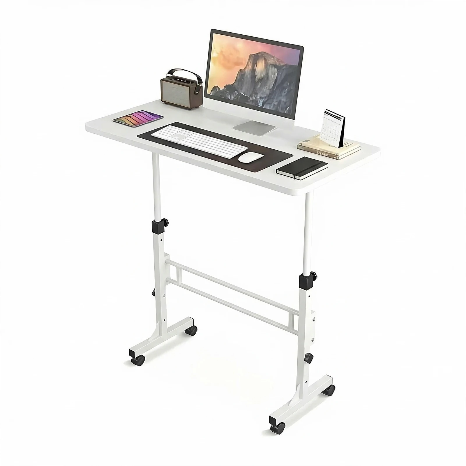 

Adjustable Height Portable Standing Desk Mobile Rolling Laptop Desk with Wheels Ergonomic Computer Desk for Home Office Supplies