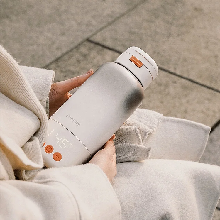 غلاية كهربائية قابلة لإعادة الشحن، كوب قهوة حديث للتحكم في درجة الحرارة، تصنيع كوب مفرغ من الفولاذ المقاوم للصدأ ضخم #1