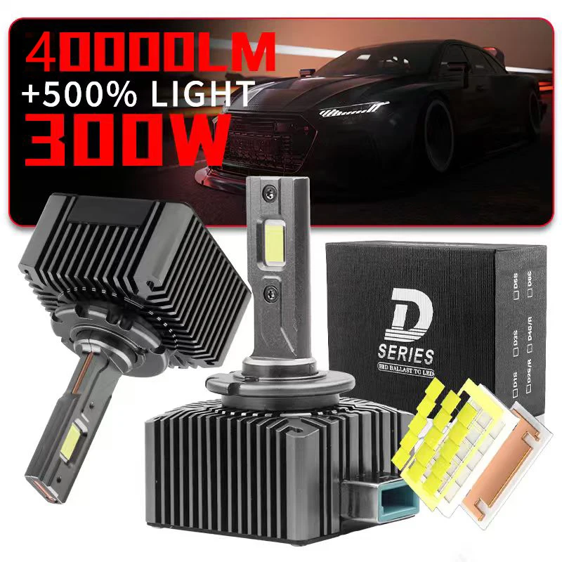 

D1S D3S LED Headlights HID D2S D4S D5S D8S 300W Auto lamp High Low Beam D2R D4R CANBUS Led Two-sided CSP Chip 6000K Plug&Play