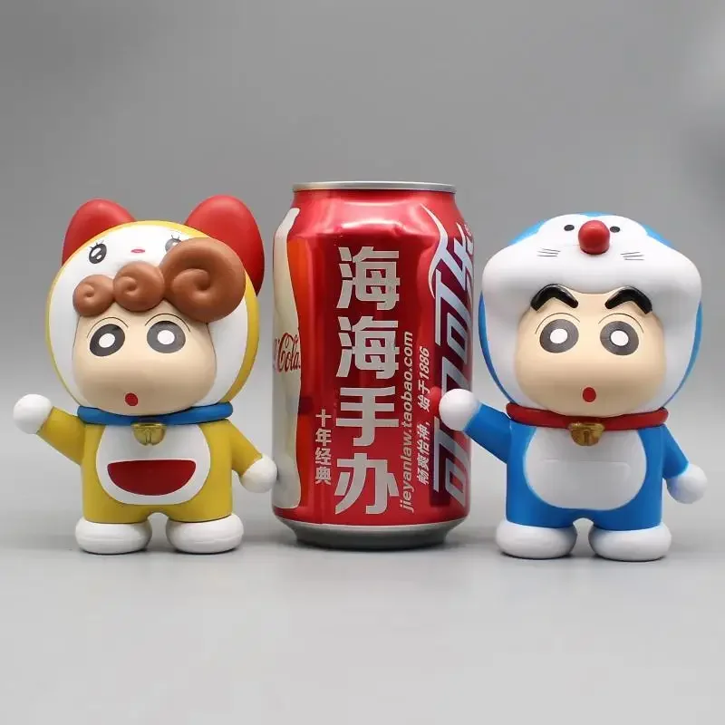 รุ่น Q Crayon Shin-Chan Doraemon อะนิเมะเดสก์ท็อปตกแต่งคอลเลกชัน PVC ของเล่นสําหรับของขวัญเด็ก