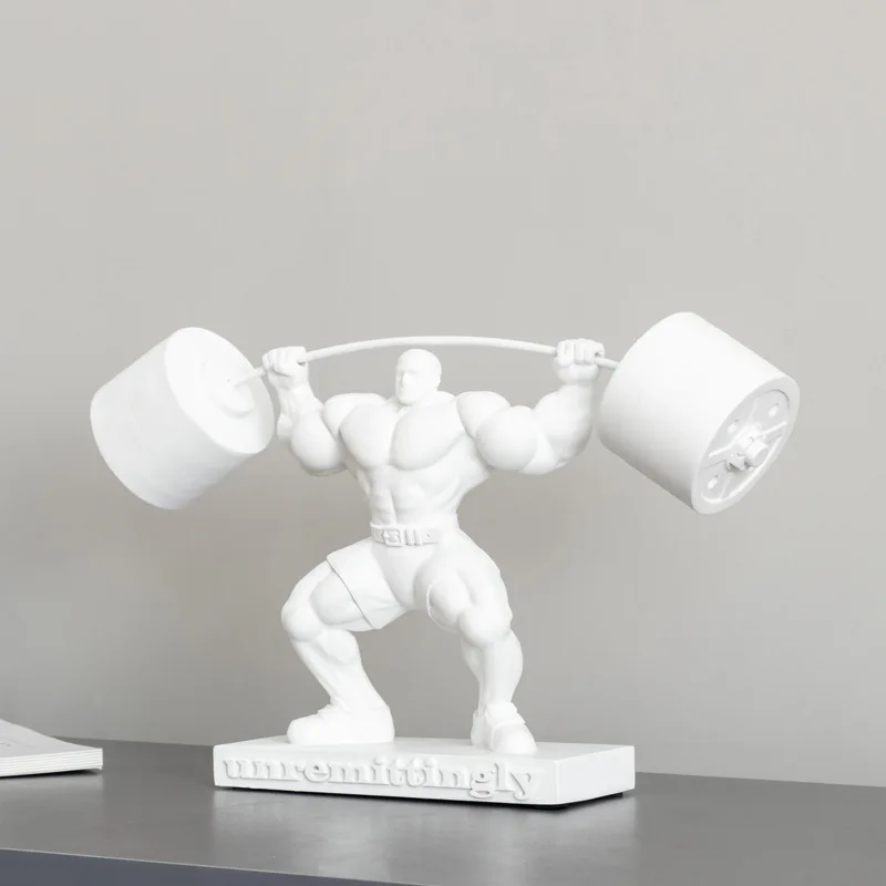 Weightlifter Man of muscle Figurines Work Out Sculpture Desk Ornament Gym Decoration Hercules Statue Living Room Home Decor Gift