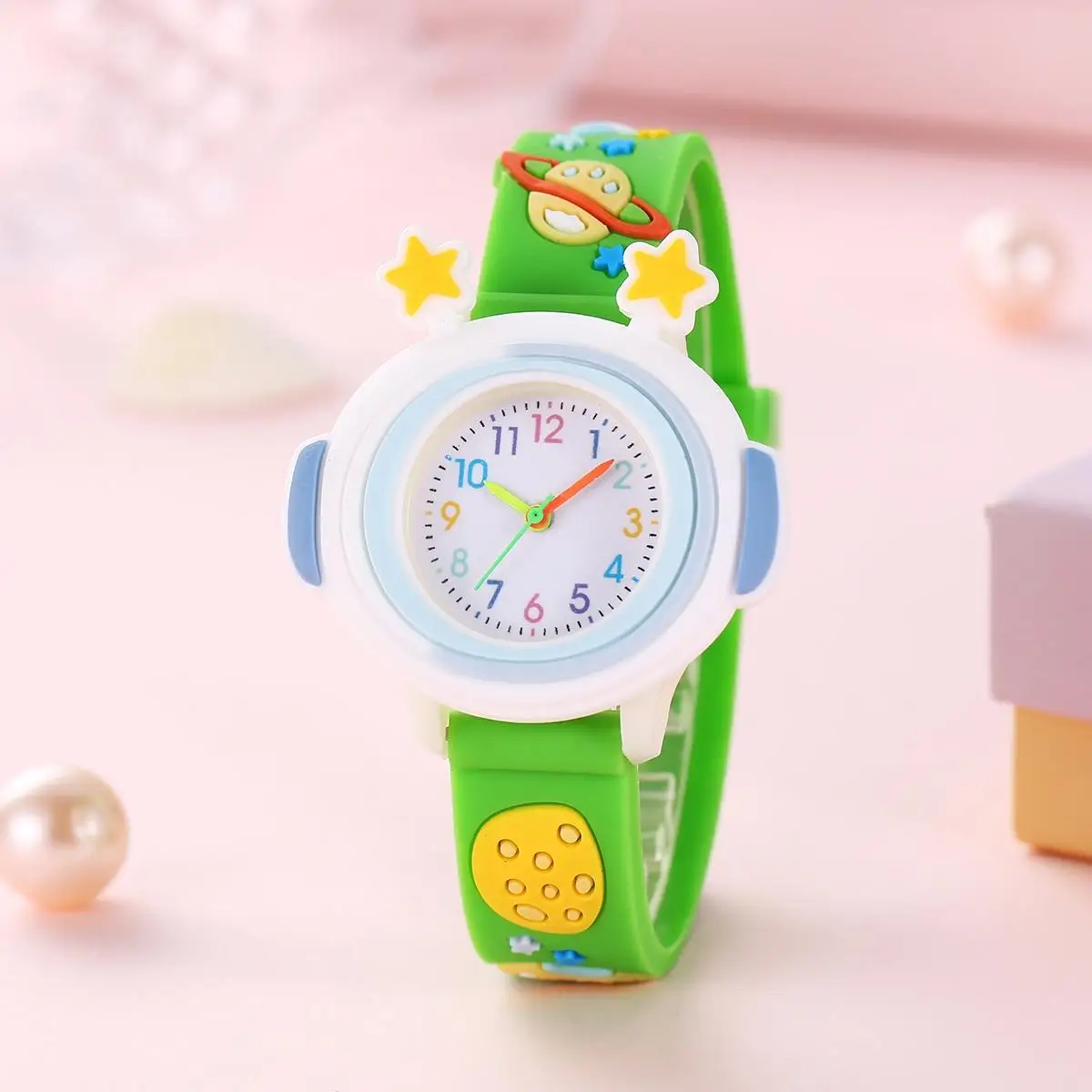 New Children\'s Cartoon 12 Digital Star Astronaut 3D Planet Watch