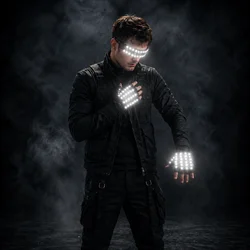 LED Glowing Gloves with Fluorescent Show, Creative Personality, Halloween, Christmas, Stage, DJ Singer, Performing, Personality