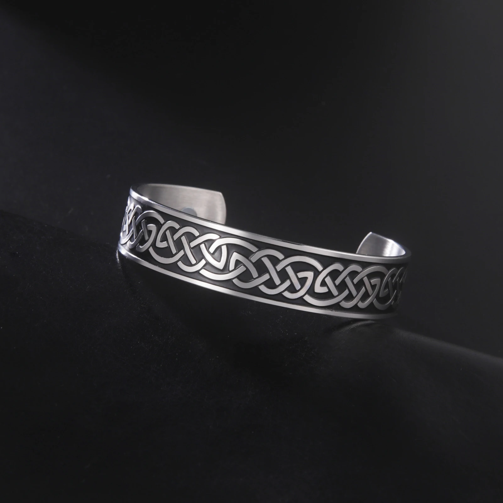 Celtic Knot Stainless Steel Health Bracelets Viking Talisman Magnetic Cuff Bangles Women Men Adjustable Bracelet Vintage Jewelry