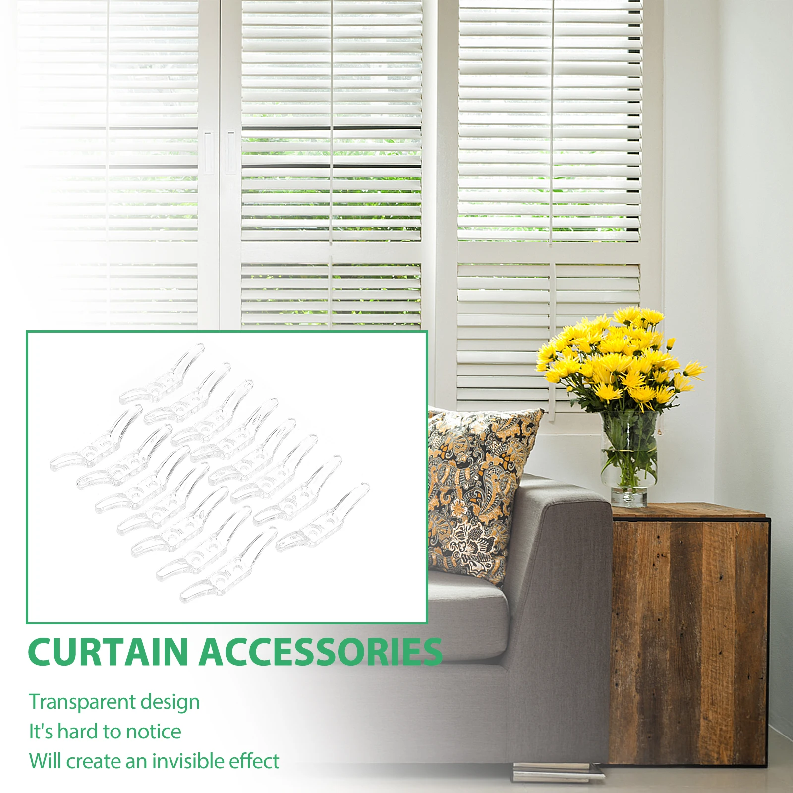 

15Pcs Blinds Positioning Hook Roller Curtain Accessory Fixing Clip Sturdy Long-Lasting Use Simple Design for Window Blind Loop