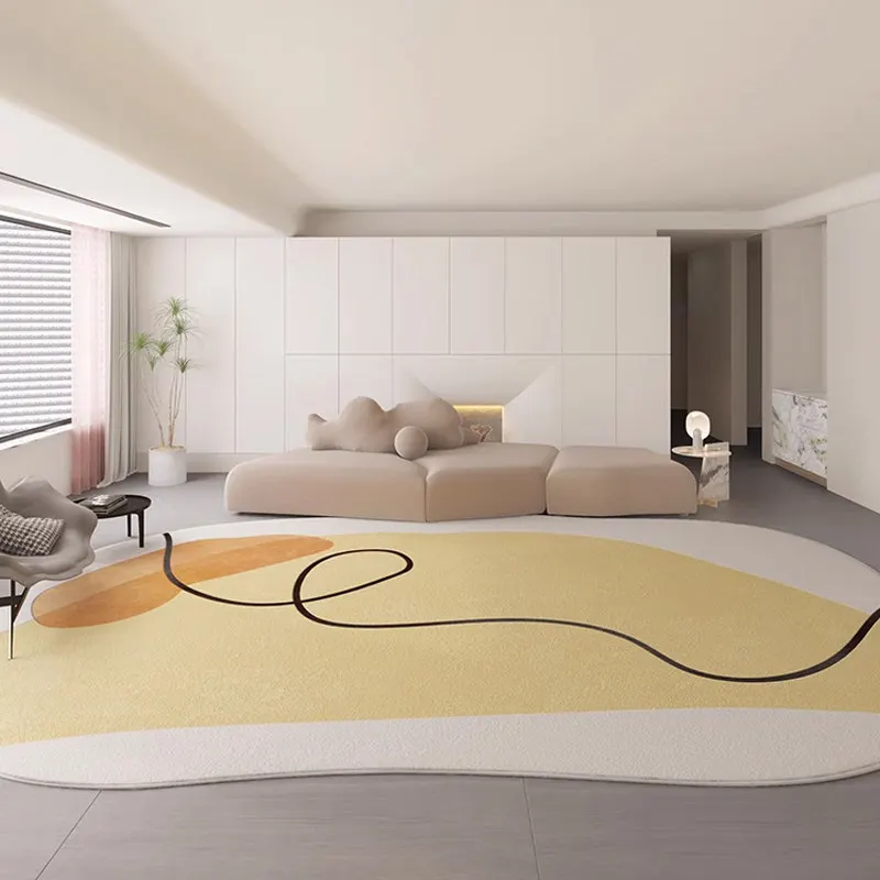 Minimalist Carpets for Living Room Light Luxury Bedroom Decor Carpet Irregular Shape Bedside Plush Rug Soft Home Thick Floor Mat