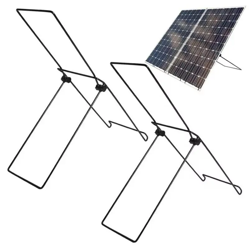 2Pcs Garden Solar Panel Stand Solar Panel Holder Steel Panel Mobile Rack Foldable Solar Panel Support Bracket