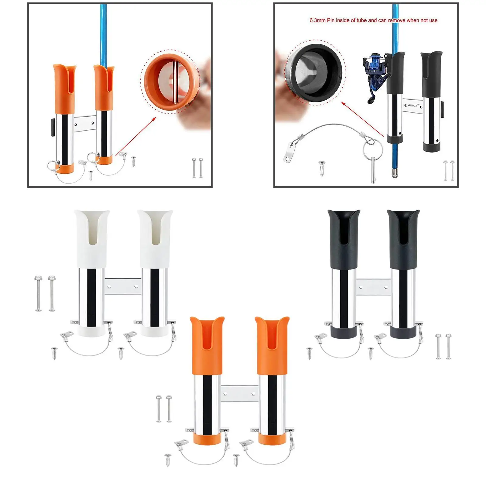 

2 Tube Fishing Rod Holder Convenient Storage Multifunctional Fishing Tool
