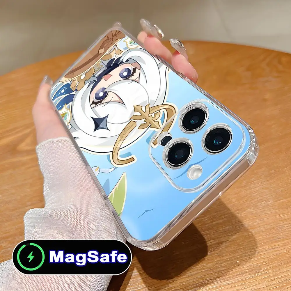 

Чехол для мобильного телефона Game GI Paimon Clear TPU Magsafe для iPhone 17 16 15 14 13 12 11 Air Pro Max Plus Mini, цветной
