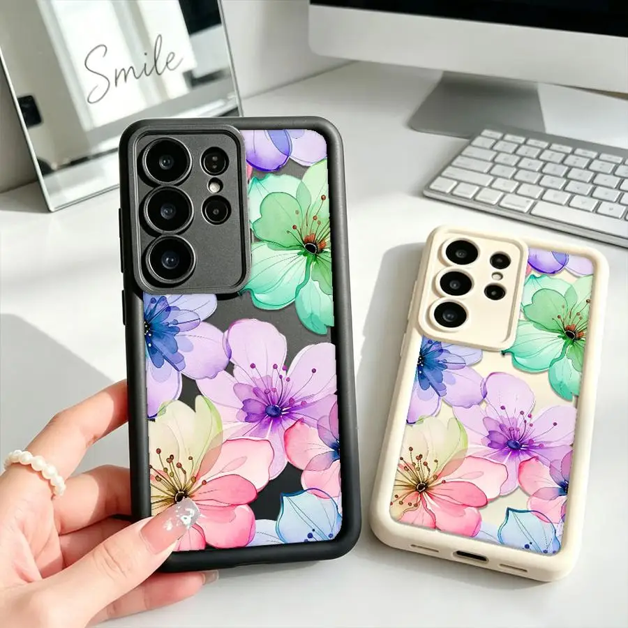 Phone Cover Case for Samsung Galaxy S26 Ultra S25 Edge S25 S22 S23 FE S24 Plus S21 S24Ultra S20FE Pastel Multicolor Floral