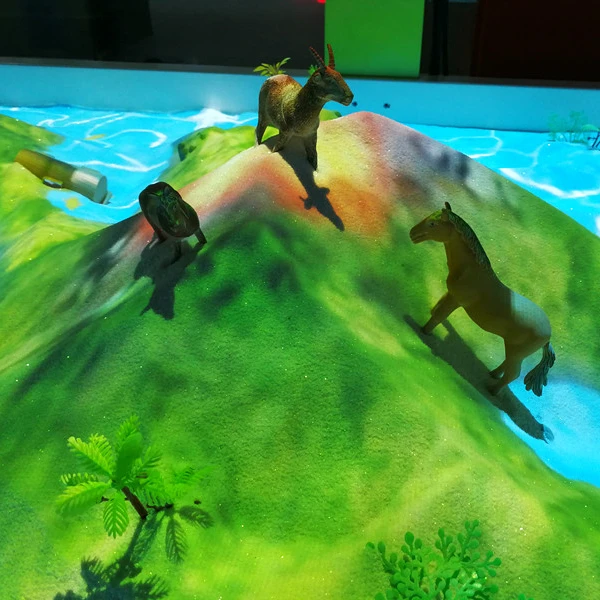 대화형 교육용 AR 마법 모래 해변 테이블 실내/실외 사용 바다 샌드박스 AR 모래 테이블