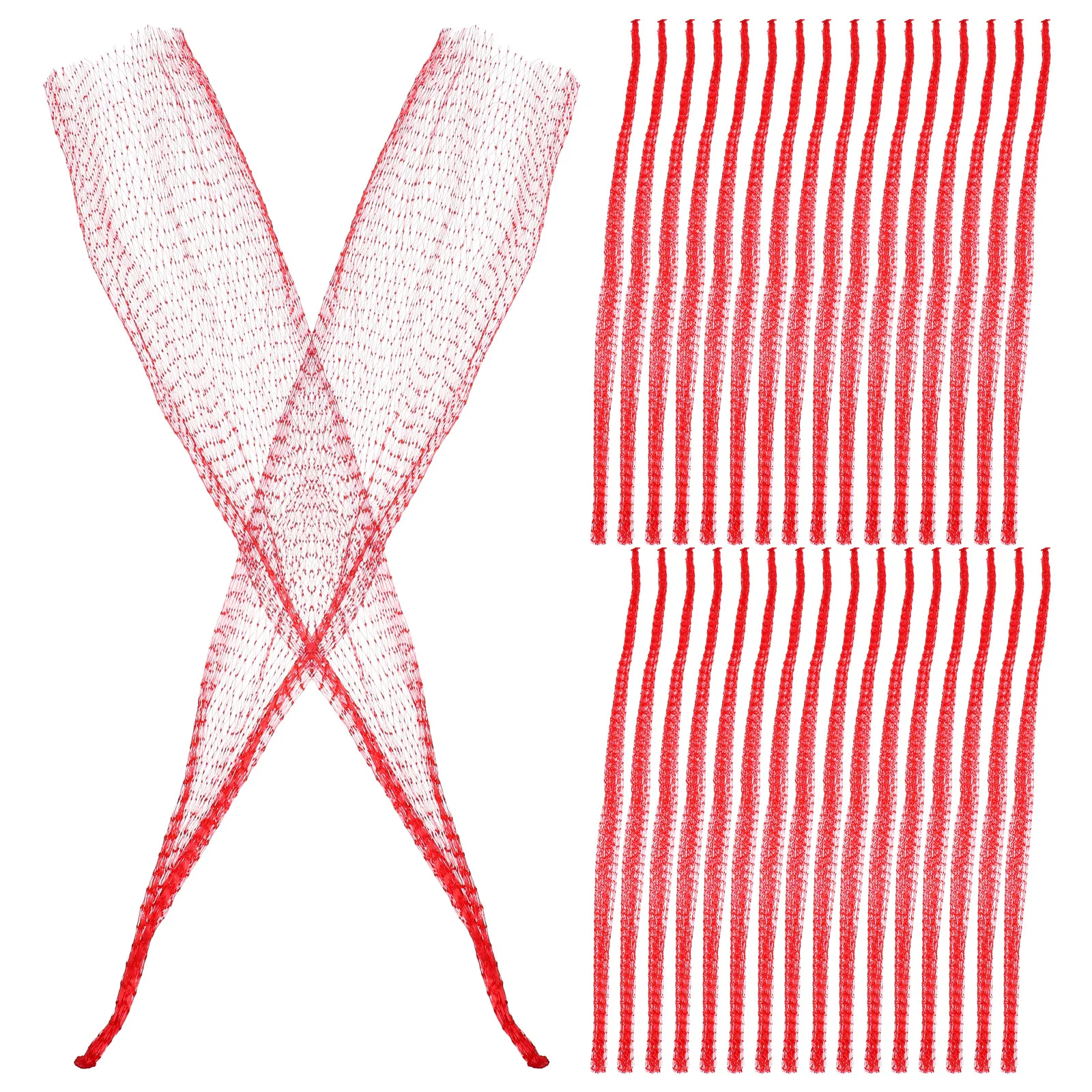 50Pcs Mesh Storage Bags for Vegetables Fruits Eggs Multi-Function Produce Sacks Reusable Grocery Shopping Kitchen Utility Nets