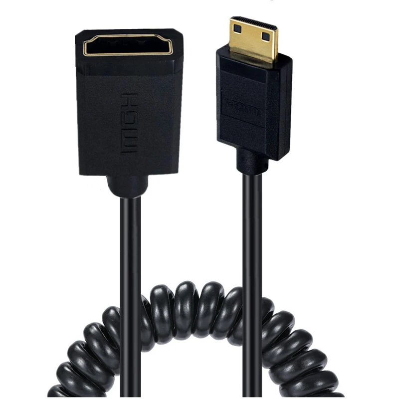 High-Quality Expansion Spring 4K 60Hz 2.0 Version HDMI-compatible Female Cable to Micro Mini HDMI-compatible Male HD Cable