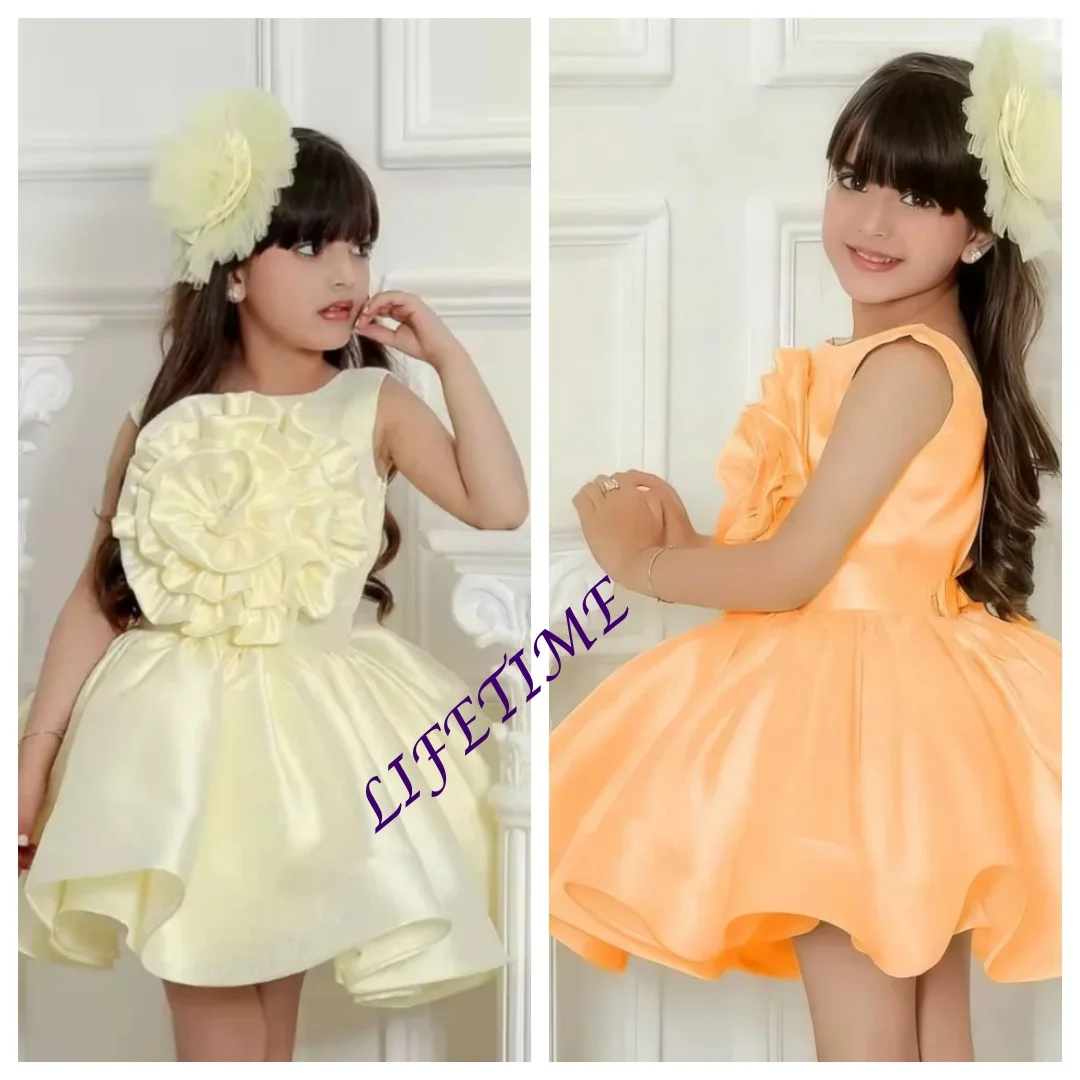 Sukienka dla dziewczynki na wesele, urocza, z kwiatami, do kolan, odzież formalna dla niemowląt i dzieci, strój do sesji zdjęciowych, Pierwsza Komunia