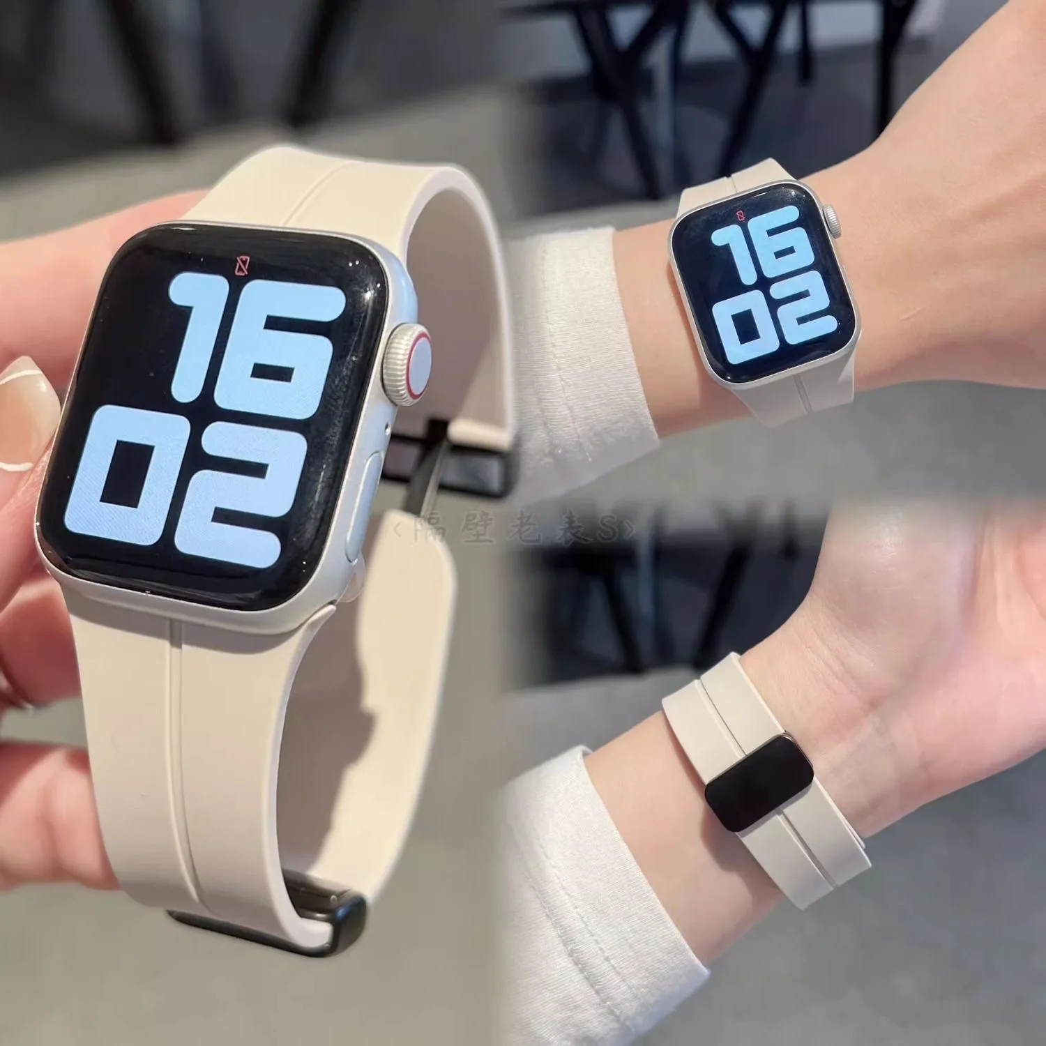 Silikonowa klamra magnetyczna SE odpowiednia do Apple Watch z Apple iwatch 8, prosta i wszechstronna męska i damska iwatch 9/7/6